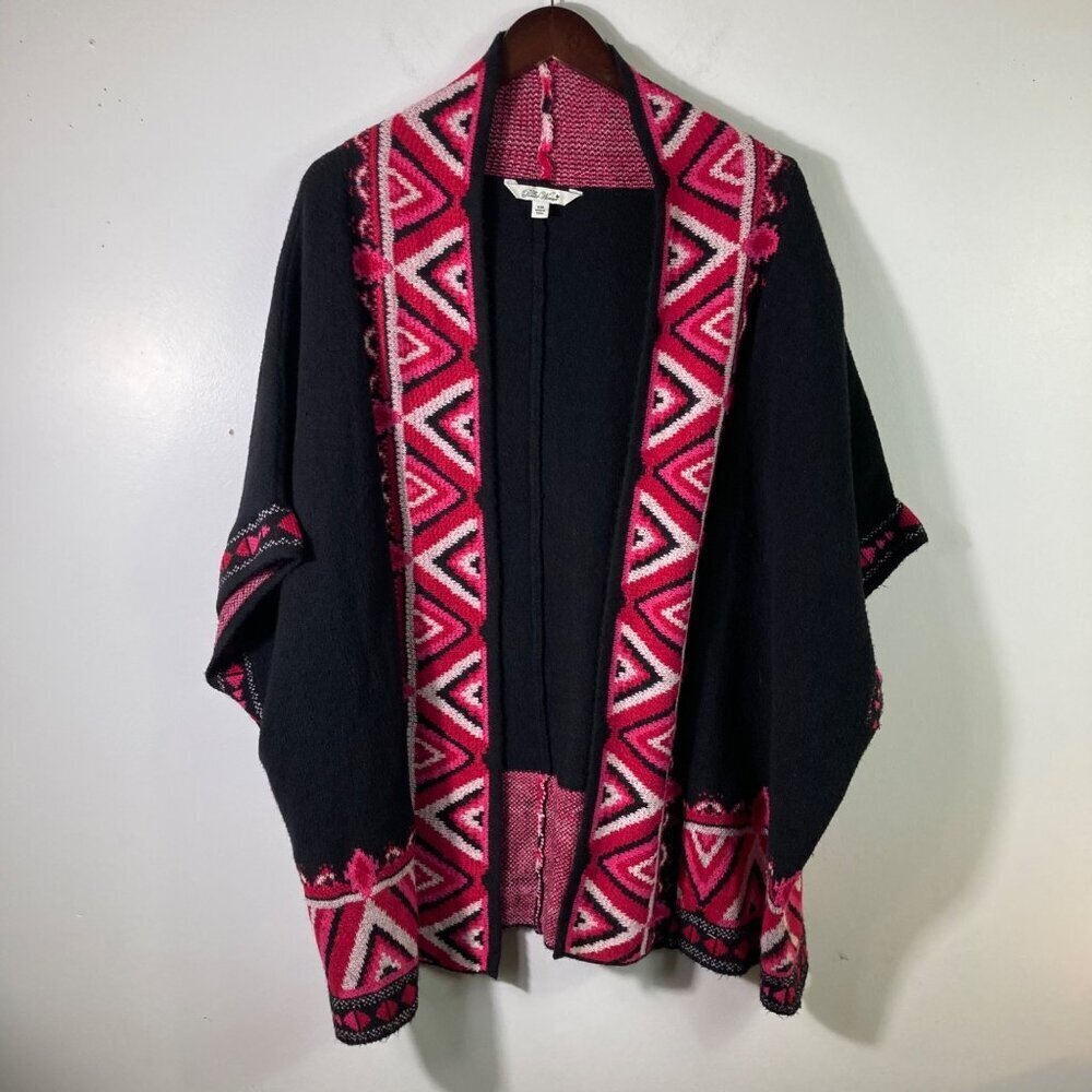 Womens The Pioneer Woman Southwest Sweater Poncho Pink Black S/M‎